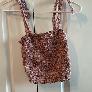 Abercrombie Textured Pink and White Women's Tank